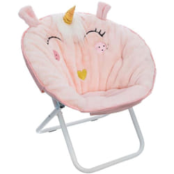 Fauteuil enfant pliant coloris rose clair - Diamètre 50 x Hauteur 55 cm Pegane