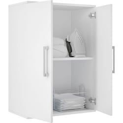 Meuble bas de rangement coloris blanc - longueur 60 x profondeur 30 x hauteur 67 cm -PEGANE-