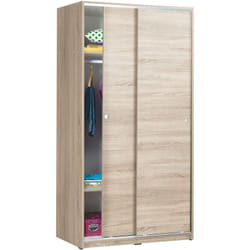 Armoire / placard de rangement de 2 portes coulissantes coloris Chêne Cambrian - longueur 94 x profondeur 52 x hauteur 182 cm Pegane