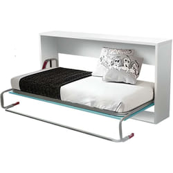 Lit d'appoint escamotable coloris blanc - couchage longueur 190 x largeur 90 cm Pegane