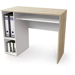 Bureau coloris Chêne Cambrian / Blanc - longueur 90 x profondeur 45 cm Pegane