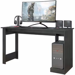 Bureau gamer coloris Noir, fabriqué en panneaux de particules mélaminés de haute qualité. Produit de fabrication Espagnole. M ...