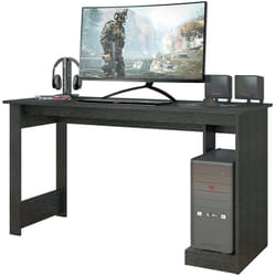Pegane - Bureau gamer / bureau informatique coloris Noir - Hauteur 75 x longueur 136 x profondeur 54 cm