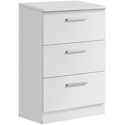 Table de chevet de 3 tiroirs coloris blanc - longueur 40 x profondeur 31 x hauteur 66 cm Pegane