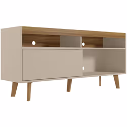 Meuble TV avec 1 porte coulissante et 2 niches de rangement, en panneaux de particules mélaminés de haute qualité. Produit de ...