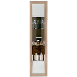 Vitrine avec 1 porte coloris Chêne Cambrian / Blanc - Longueur 44 x profondeur 35 x hauteur 190 cm Pegane