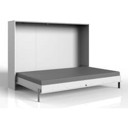 Lit escamotable horizontal coloris blanc - Longueur 212 x Hauteur 154 x Profondeur 43-167 cm Pegane