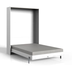 Lit escamotable vertical coloris blanc - Longueur 152 x Hauteur 213 x Profondeur 43-217 cm -PEGANE-