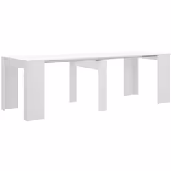 Table console extensible en chêne blanc brillant épaisseur 16 mm, dispose de 5 positions différentes. Extensibles à 239, 190, ...