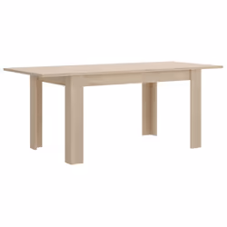 Table de salon extensible en panneaux de particules mélaminé coloris naturel Peut contenir jusqu'à 6 personnes et peut suppor ...