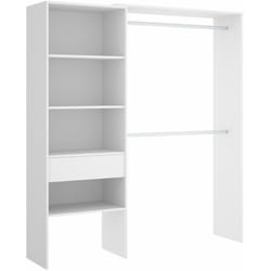 Armoire placard extensible coloris blanc - Longueur 110-160 x Hauteur 187 x Profondeur 40 cm Pegane