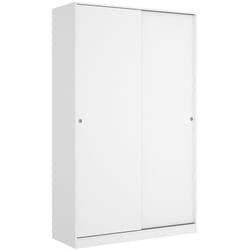 Armoire à portes coulissantes coloris blanc brillant - Longueur 120 x Profondeur 50 x Hauteur 204 cm Pegane