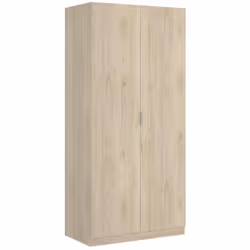 Armoire de rangement en panneau de particule coloris naturel de : 2 portes à ouverture latérale Etagère supérieure et une bar ...