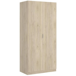 Armoire placard meuble de rangement coloris naturel - Longueur 81 x Hauteur 184 x Profondeur 52 cm Pegane