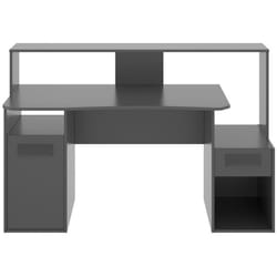 Bureau Gaming Table de jeu coloris graphite - Longueur 153,5 x Profondeur 62-68.5 x Hauteur 84.2-97 cm Pegane