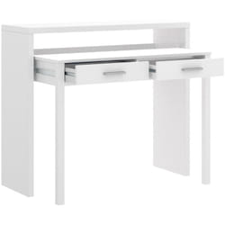 Console Extensible Bureau coloris blanc brillant - Longueur 99 x Profondeur 36 x Hauteur 88 cm Pegane