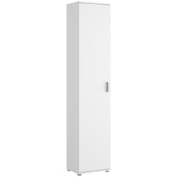 Pegane - Armoire meuble de rangement coloris blanc - Longueur 39 x Profondeur 35 x Hauteur 190 cm