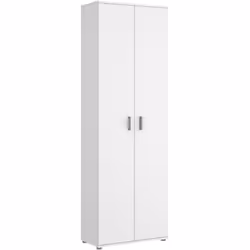 Armoire / meuble de rangement en panneau de particule mélaminé 16 mm coloris blanc Comprend 3 étagères intérieures réglables  ...