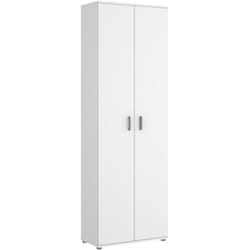 Armoire de rangement 2 portes coloris blanc - Longueur 61 x Profondeur 35 x Hauteur 190 cm Pegane