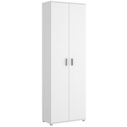 Armoire de rangement 2 portes coloris blanc -Longueur 61 x Profondeur 35 x Hauteur 190 cm Pegane