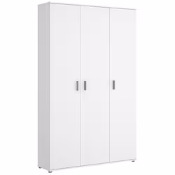 Armoire / meuble de rangement en panneau de particule mélaminé 16 mm coloris blanc De 2 portes et 3 étagères intérieures Pied ...