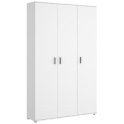 Armoire de rangement 3 portes coloris blanc - Longueur 116 x Profondeur 35 x Hauteur 190 cm Pegane