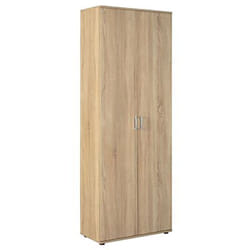 Armoire de rangement coloris imitation chêne sonoma - Longueur 70 x Profondeur 34 x Hauteur 189 cm Pegane