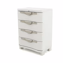 Commode de rangement en résine coloris beige de 4 tiroirs Poids maximum par tiroir 20 kg Utilisation intérieure et extérieure ...
