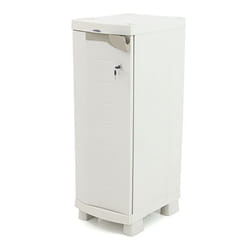 Meuble de rangement 1 porte intérieur/extérieur coloris beige - Longueur 35 x Profondeur 45 x Hauteur 100 cm Pegane