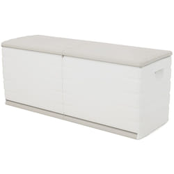 Coffre de rangement 450L intérieur/extérieur coloris beige - Longueur 153 x Profondeur 61 x Hauteur 53 cm -PEGANE-