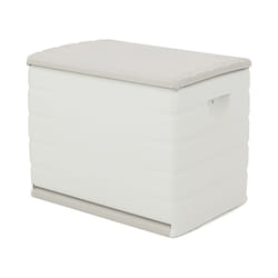 Coffre de rangement 260L intérieur/extérieur coloris beige - Longueur 80 x Profondeur 61 x Hauteur 53 cm -PEGANE-