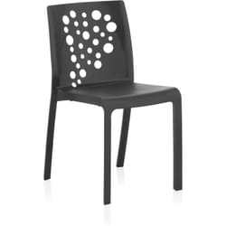 Lot de 6 chaises de jardin empilables en résine coloris anthracite - Longueur 48 x Profondeur 54 x Hauteur 81 cm Pegane