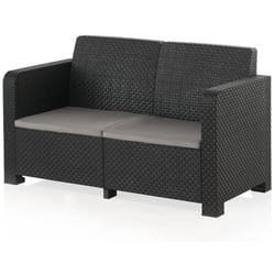 Salon de jardin extérieur 4 places en résine tressée (1 table basse + 1 canapé 2 places + 2 fauteuils) -PEGANE-