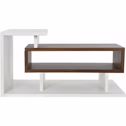 Meuble tv en bois MDF marron et blanc avec 1 étagère. Dimensions du meuble: Largeur 110 x Hauteur 58 x Profondeur 60cm Poids ...