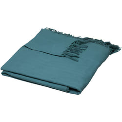 Pegane - Couvre-lit, Jeté de lit en coton coloris bleu canard - longueur 250 x profondeur 230 x hauteur 0,1 cm