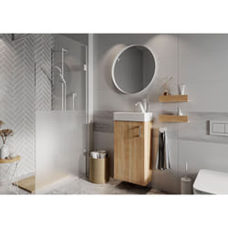 Pegane - Ensemble salle de bain Olbia meuble avec vasque couleur chêne sonoma - Longueur 40 x Profondeur 21,9 x Hauteur 70 cm
