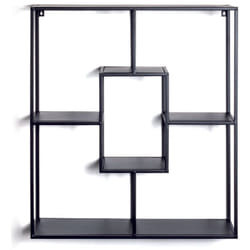 Etagère murale en métal laqué noir - Longueur 60 x Hauteur 70 x Profondeur 18 cm Pegane