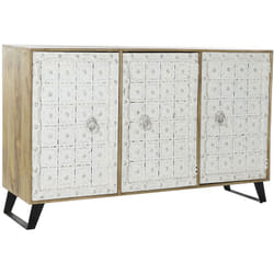 Buffet meuble de rangement en bois de manguier coloris naturel/ blanc vieilli - Longueur 165 x Hauteur 100 x Profondeur 45 cm Pegane