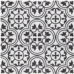 4 Carreaux de ciment véritable 0,16m2 / Carreaux de ciment artisanaux pour sol et mur coloris noir/blanc - l.20 x L.20 cm Pegane