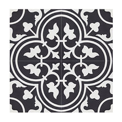 4 Carreaux de ciment véritable 0,16m2 / Carreaux de ciment artisanaux pour sol et mur coloris noir - l.20 x L.20 cm Pegane