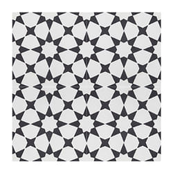 4 Carreaux de ciment véritable 0,16m2 / Carreaux de ciment artisanaux pour sol et mur coloris noir / blanc - l.20 x L.20 cm Pegane