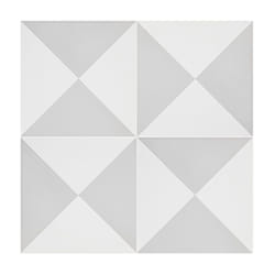 Pegane - 4 Carreaux de ciment véritable 0,16m2 / Carreaux de ciment artisanaux pour sol et mur coloris gris/blanc - l.20 x L.20 cm