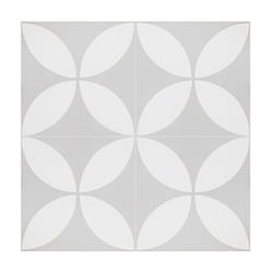 4 Carreaux de ciment véritable 0,16m2 / Carreaux de ciment artisanaux pour sol et mur coloris gris et blanc - l.20 x L.20 cm Pegane