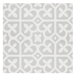 4 Carreaux de ciment véritable 0,16m2 / Carreaux de ciment artisanaux pour sol et mur coloris gris et blanc - l.20 x L.20cm Pegane