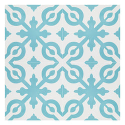 4 Carreaux de ciment véritable 0,16m2 / Carreaux de ciment artisanaux coloris Bleu pour sol et mur - l.20 x L.20 cm Pegane