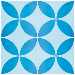 4 Carreaux de ciment véritable 0,16m2/ Carreaux de ciment artisanaux coloris Bleu pour sol et mur - l.20 x L.20cm Pegane