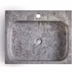 Vasque à poser en marbre coloris gris avec finition brillante. Vasque à poser sur meuble ou plan de travail. Cette vasque est ...