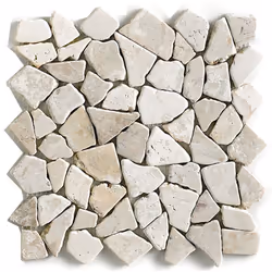 Plaque de mosaïque en marbre naturel à poser au mur ou au sol. À utiliser en tant que listel ou seule pour mettre en valeur u ...