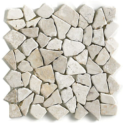 Pegane - Carrelage de mosaïque/Plaque mosaïque mur et sol en marbre naturel coloris blanc - 30 x 30 cm
