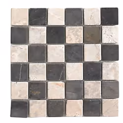 Plaque de mosaïque en marbre naturel et travertin à poser au mur ou au sol À utiliser en tant que listel ou seule pour mettre ...